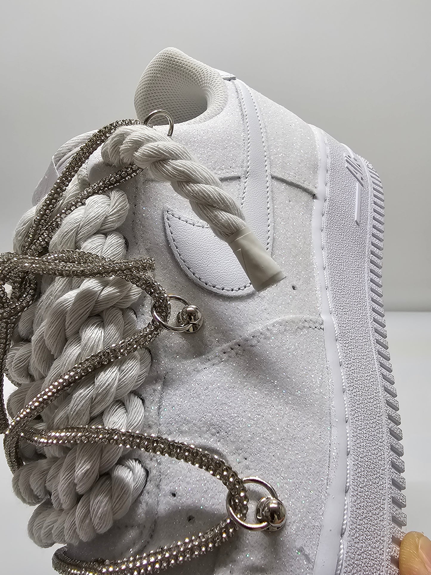 Air force custom glitter/stras white