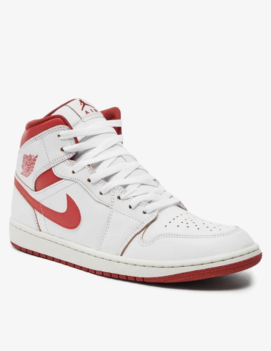 Jordan 1 mid white/lobster