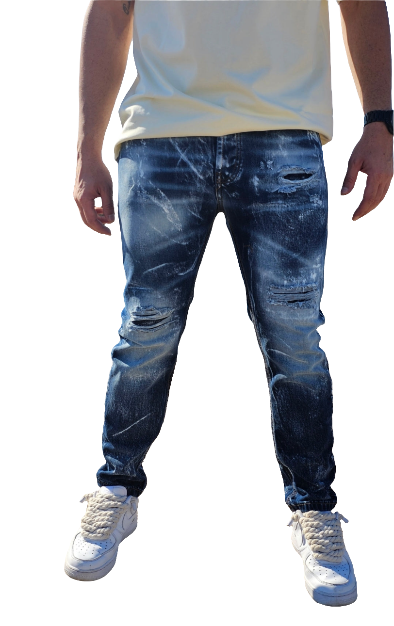 Denim spalmato/white