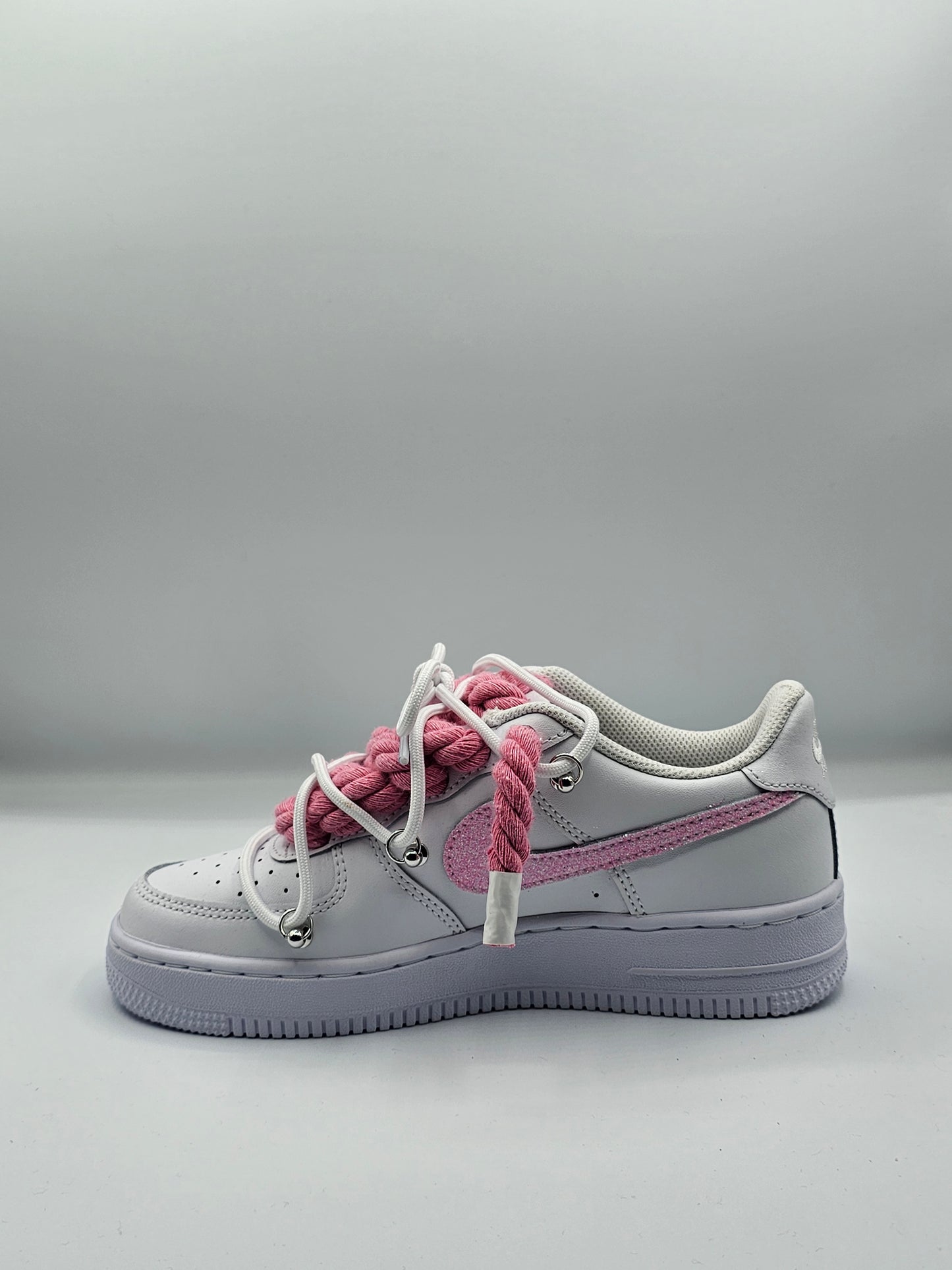 Airforce custom rope laces pink/white