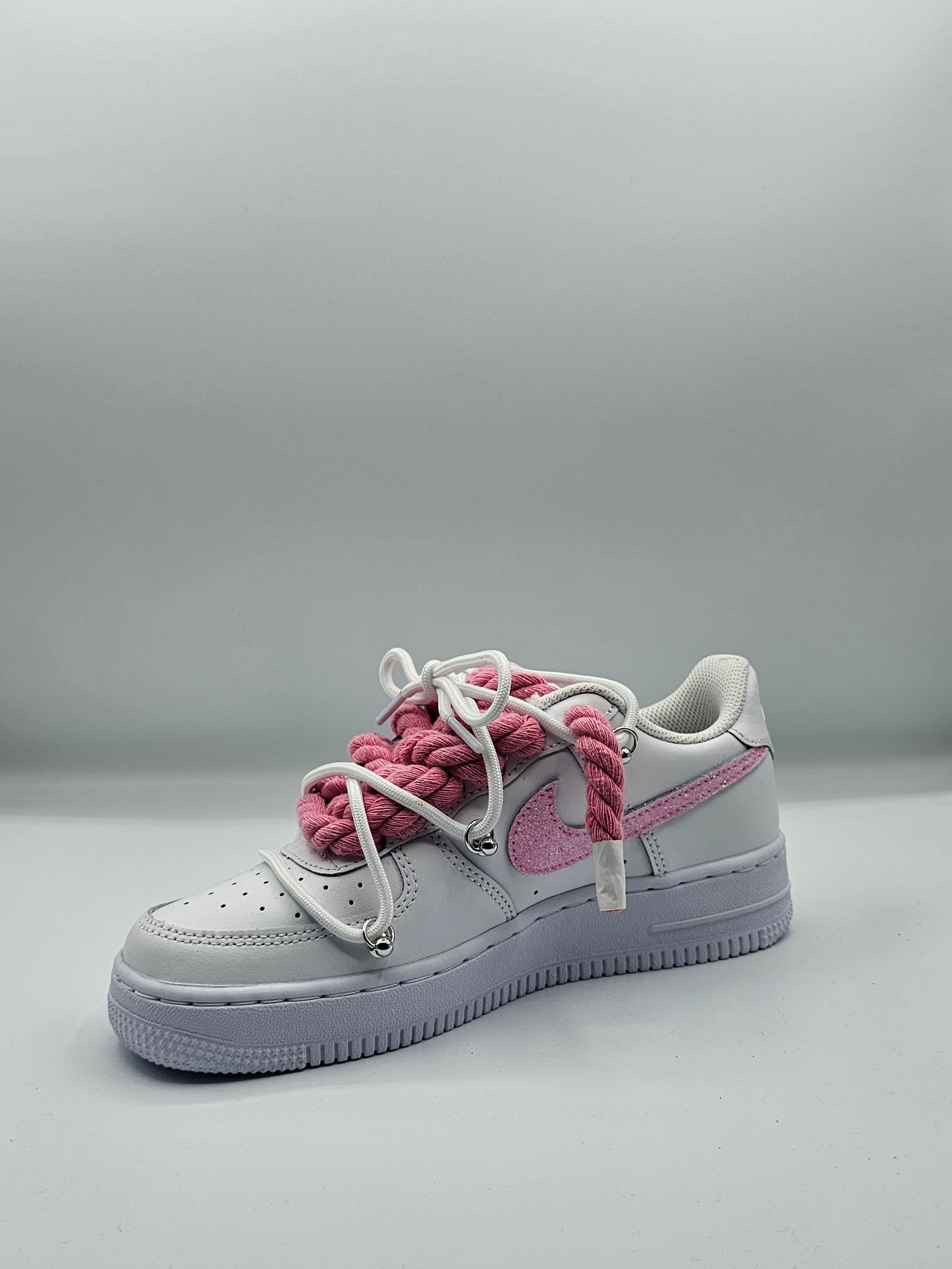 Airforce custom rope laces pink/white