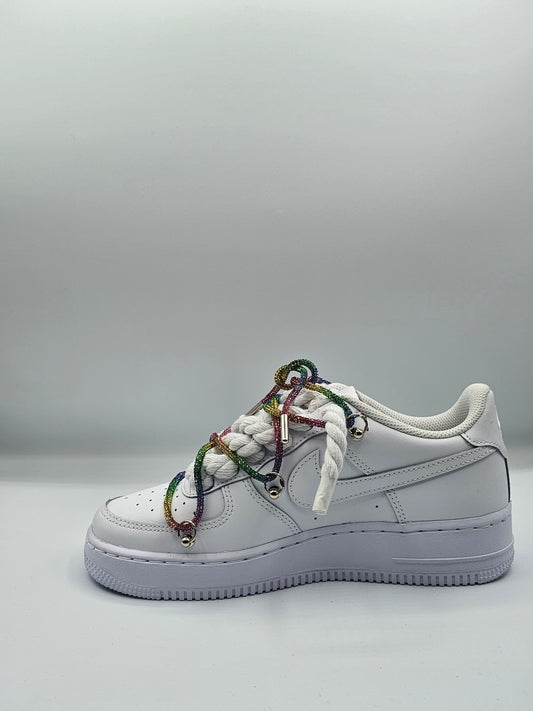 Air force rope laces stras arcobaleno