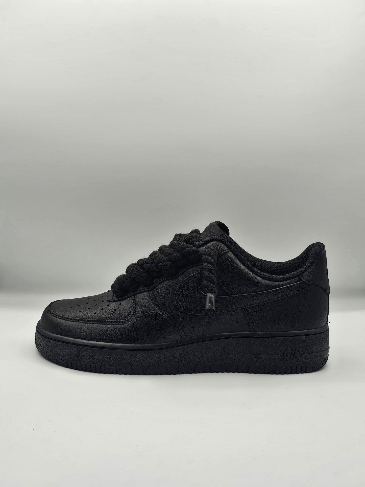 Air force rope laces total black