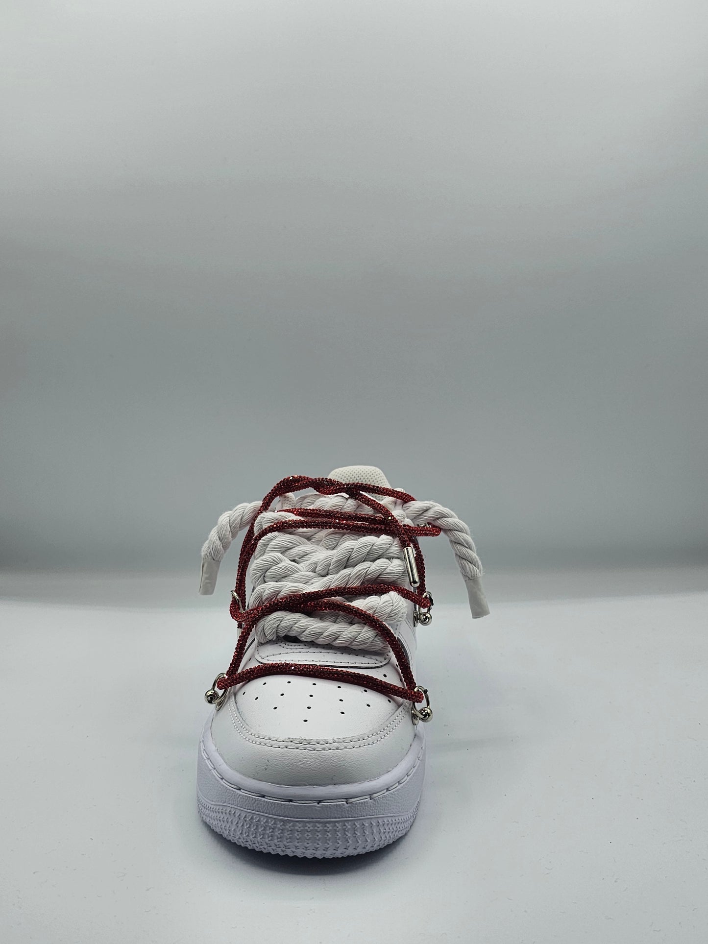 Air force rope laces glitter red