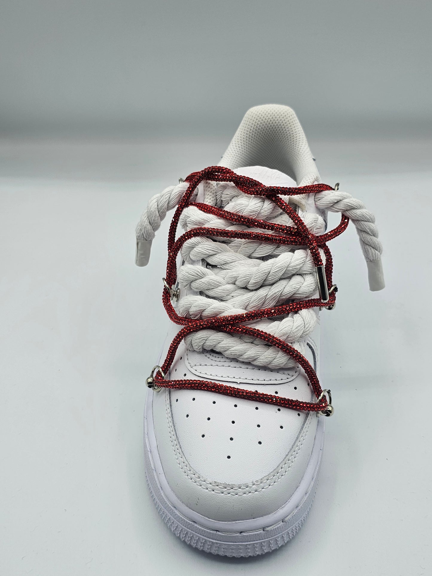 Air force rope laces glitter red