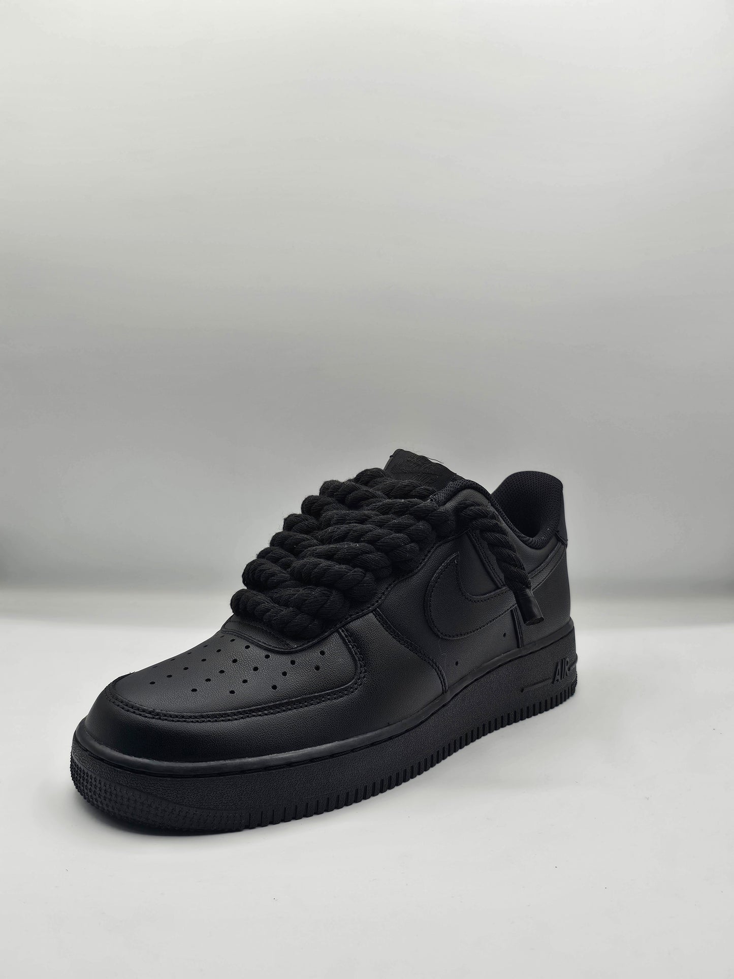 Air force rope laces total black