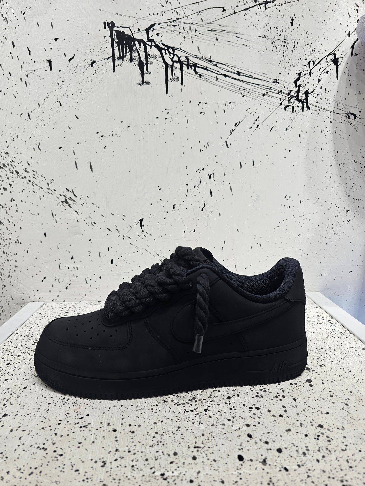 Air force custom rope laces black panter