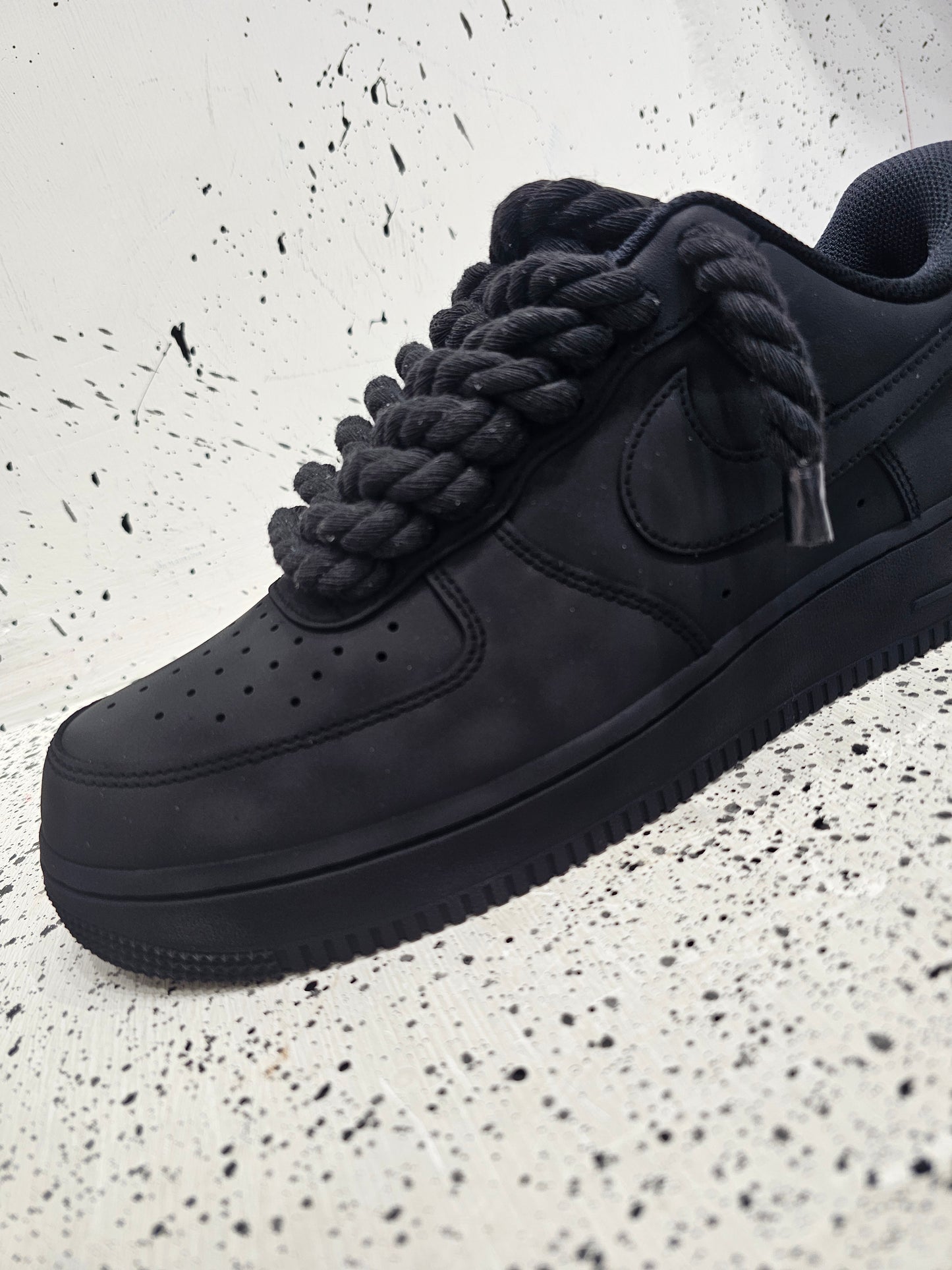 Air force custom rope laces black panter