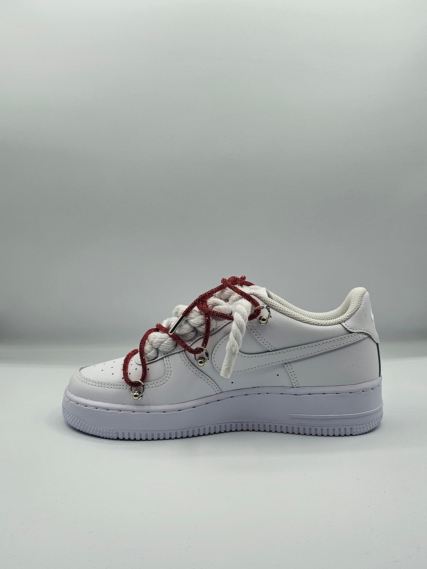 Air force rope laces glitter red