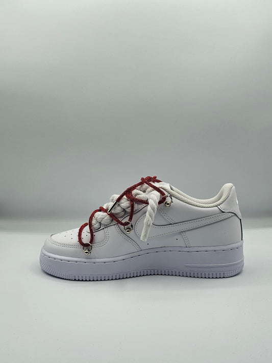 Air force rope laces glitter red