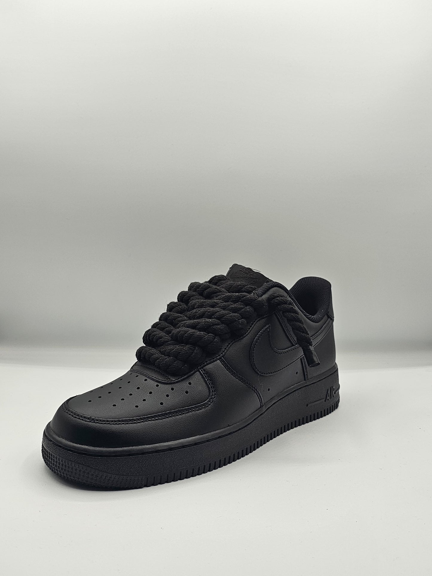 Air force rope laces total black
