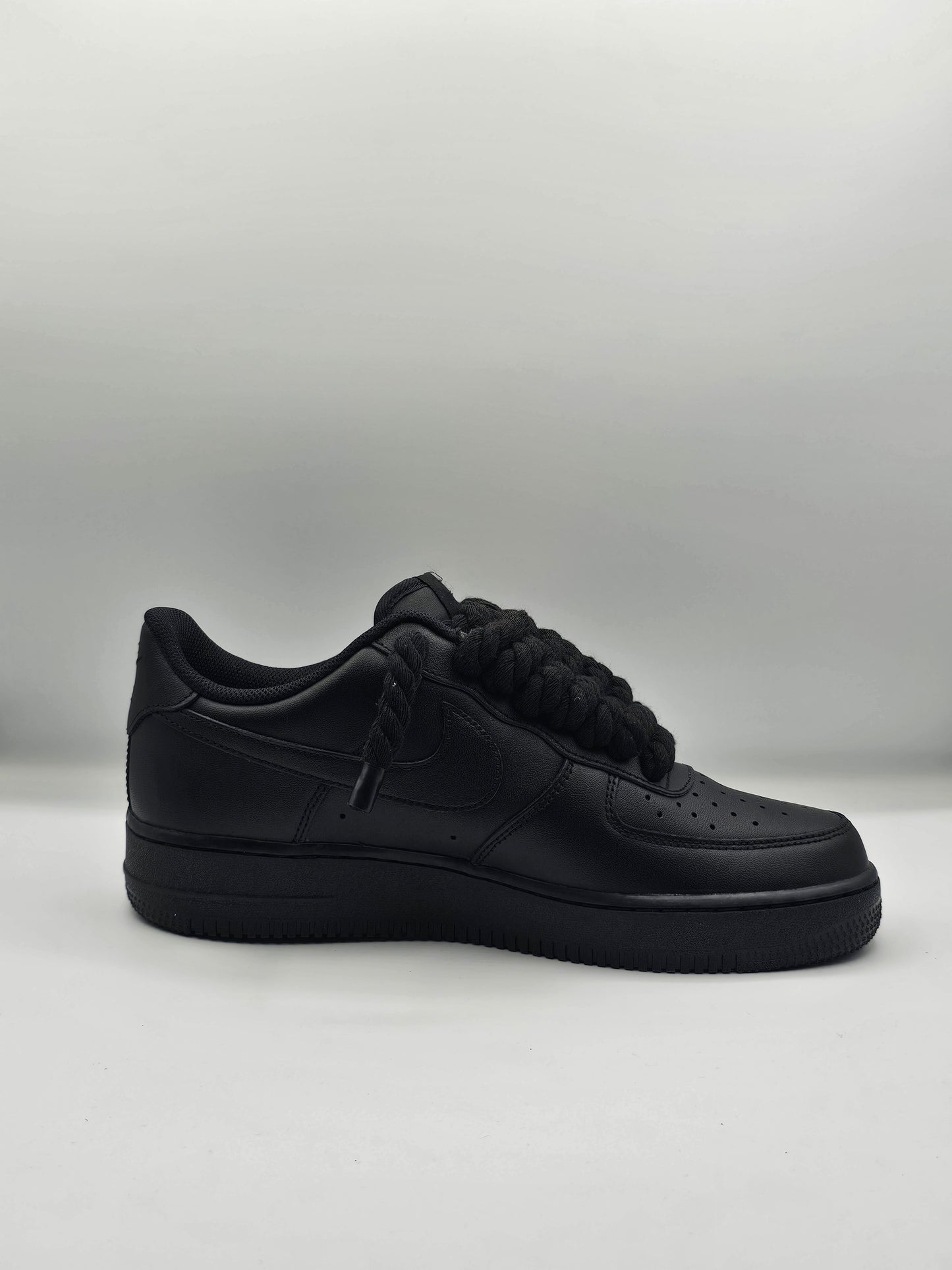 Air force rope laces total black