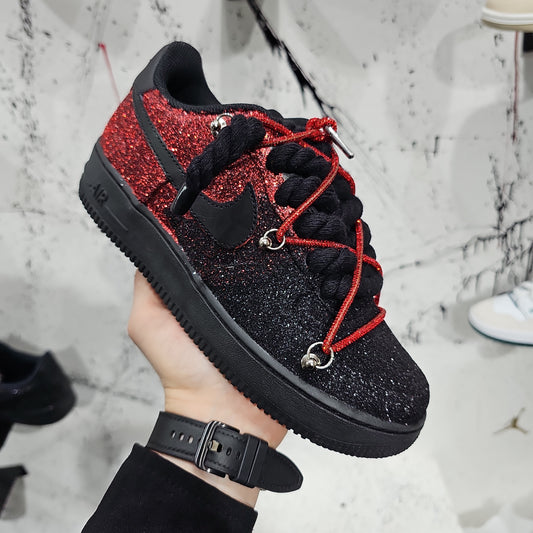 Air force glitter black/red