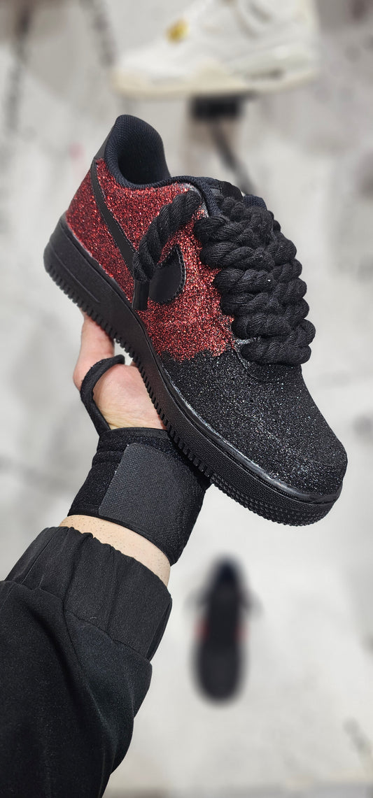 Air force glitter black/red