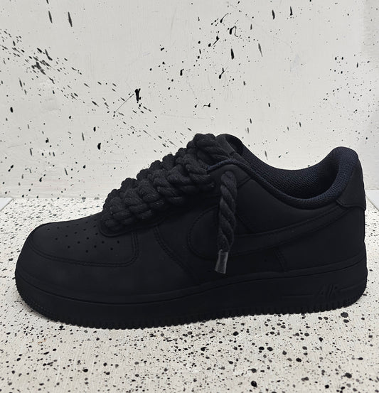 Air force custom rope laces black panter