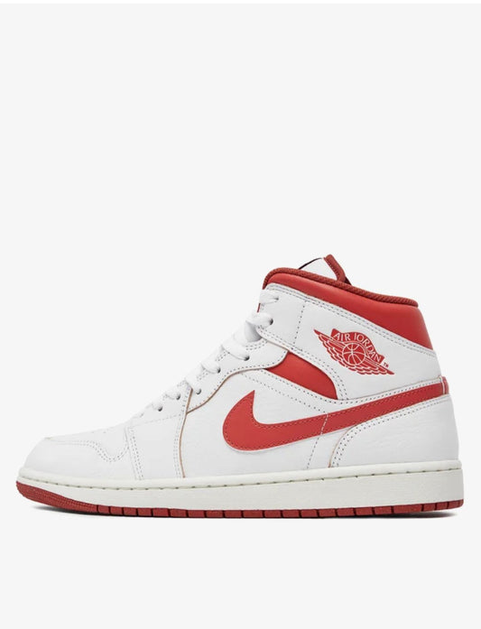 Jordan 1 mid  white/lobster