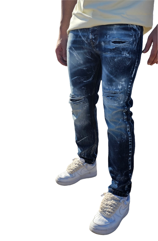 Denim spalmato/white