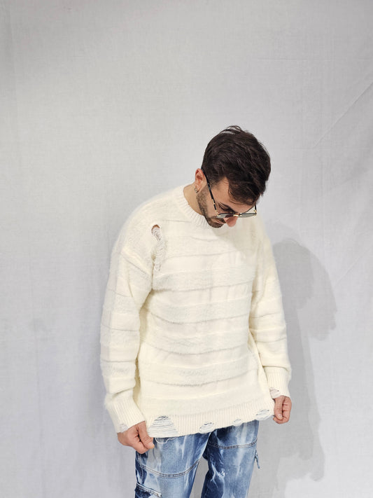 Maglione teddy white