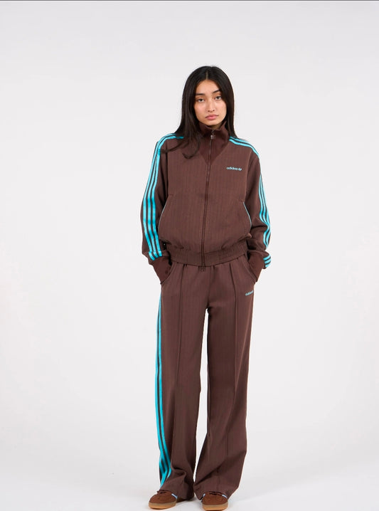Tuta adidas completa marrone/celeste donna